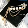 Broche de Flor con Borlas para Mujer, Accesorios de Ropa de Perlas de Alta Gama, Hebilla de Cintura Anti-Exposición, Pin de Broche Decorativo