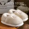 Chinelos de Algodão Femininos 2025 Novo Outono e Inverno Sola Grossa Antiderrapante Quente Casal Casa Indoor Antiderrapante Calcanhar Fechado Sapatos de Algodão Femininos