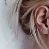 Chihang joyería aretes de acero inoxidable simples aretes de botón geométricos aretes de botón de barra horizontal aretes de botón martillados de personalidad aretes al por mayor