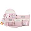 Bolsa de estudiante femenina patrón de cuadros coreano mochila para estudiante de primaria bolsa tutorial mochila para temporada escolar 4 piezas al por mayor