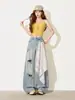 Jeans de pierna ancha rasgados lavados estilo coreano para mujer, verano 2026, pantalones casuales finos de cintura alta adelgazantes de corte holgado con efecto de caída