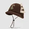 Chapéu de pescador infantil popular de dinossauro com aba curta para outono e inverno, chapéu quente para bebê, chapéu à prova de vento para meninos e meninas