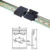 Huayi Mingtong Interruptor de Hebilla de Riel DIN35mm Hebilla de Sujeción Soporte de Montaje Aleación de Aluminio Base Negra y Blanca