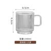 Taza de café estilo vintage de vidrio, estilo japonés simple, taza de agua con rayas, estilo coreano para mujer, fresca y linda.
