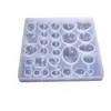 Molde de Parche de Resina de Cristal DIY Amapola, Molde de Silicona para Colgante de Parche de Piedra del Tiempo Estilos y Tamaños