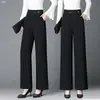 Processamento Personalizado Outono 2026 Novo Estilo Calça de Alfaiataria Feminina Cintura Alta Solta Perna Larga Perna Reta Caimento Longo Casual Emagrecedor