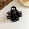 Pinza de Flor de Malla de Tela Pinza de Agarre Temperamento Suave Francés Versátil para el Trabajo Pinza de Tiburón Parte Trasera de la Cabeza Moda Accesorios para el Cabello Mujeres