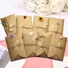 Cartões de aniversário criativos estilo retrô, cartões de felicitações de alta qualidade, papel kraft, DIY com flores secas, para expressar gratidão e enviar bênçãos, adequados para formatura e o Festival Qixi