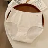 Calcinha Feminina de Algodão Cor Natural de Cintura Alta, Tamanho 10, Antibacteriana, Gancho Estendido, Sem Costura, Estilo Simples, Calcinha Feminina de Algodão Puro Plus Size