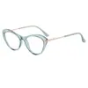 Gafas de marco de metal TR90 con filtro de luz azul, nuevo artículo de comercio exterior, montura de ojo retro de personalidad, espejo plano Ojo de Gato europeo y americano