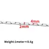Corrente Longa de Aço Inoxidável Galvanizada a Vácuo Corrente de Elo Longo Caixa DIY Colar Pulseira Acessórios para Joias Material da Corrente