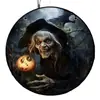 Amazon Transfronterizo Nueva Decoración para el Hogar Halloween Placa de Madera para Puerta Logo Redondo Placa Decorativa Creativa
