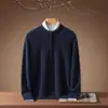 Nueva Colección Otoño/Invierno 2026: Suéter de Cachemira 100% Pura para Hombre con Cuello Redondo y Detalle de Botones, Diseño Falso de Dos Piezas, Corte Holgado, Tallas Grandes