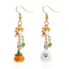 Pendientes de Halloween transfronterizos para Europa y EE. UU.: Pendientes únicos y creativos de estrella de cinco puntas, calabaza asimétrica y fantasma