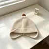 Gorro para bebé para otoño e invierno, lindo diseño de perro con gafas, gorro de lana unisex para niños, gorro de punto cálido tipo jersey, gorro con protección para orejas para niños