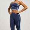 Conjunto de Yoga Adelgazante Transfronterizo Europeo y Americano con Alta Elasticidad, Diseño Sexy de Espalda, Cintura Alta, Levantamiento de Glúteos, Conjunto de Fitness de Dos Piezas