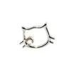 Stud de Labio de Aleación de Titanio F136 Stud de Oreja de Gato Kitty Orejera de Hueso de Oreja Incrustada de Circonita Dibujo Animado Lindo Cabeza de Joyería para Piercing de Titanio G23