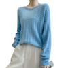 Outono e inverno novo gola redonda 100 lã suéter feminino solto engrossado malha pulôver suéter base moda lã suéter