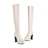 Botas Robustas Novo Salto Alto 40 Botas de Comércio Exterior Botas de Cavaleiro 2022 Botas Longas Acima do Joelho Dança de Tubo de Aço Botas Femininas 43 Pernas Bonitas Adulto