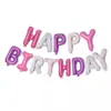 Versión Americana del Inglés Feliz Cumpleaños Feliz Cumpleaños Letras Globo de Película de Aluminio Set Decoración de Fiesta de Cumpleaños