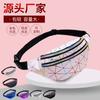 Bolsa de Cintura Impermeável Pu Transfronteiriça, Bolsa de Cintura Fashion Casual para Exterior, Bolsa Transversal de Ombro Pu Brilhante Iridescente a Laser