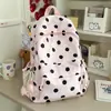 Mochila de gran capacidad estilo Ins de alto valor, fresca, con lunares, ligera, para estudiantes, versátil para ir al trabajo y al campus, de regreso a clases