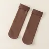 Calcetines de Nieve Unisex para Otoño e Invierno, Calcetines Gruesos Forrados de Vellón de Cachemira Sintética Cálidos, Calcetines de Color Sólido a Media Pantorrilla para Mujer para Uso en Casa