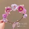 Diadema Corona de Flores Estilo Bosque Super Hada, Producto Terminado Estilo Hada con Flores Realistas, Adorno para la Cabeza que Mejora el Ambiente, Accesorio para Fotos, Accesorio Floral para el Cabello