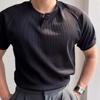 Camiseta Retro Americana Manga Curta Camisa Polo Masculina Fitness Músculo Esportes Cara Tough Henry Camisa Gola Vertical Cruzada Pesada Transfronteiriça