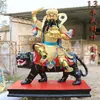 O templo dedicado ao deus da riqueza resina Buda deus da fortuna montado em tigre Zhao Gong Ming Wu deus da riqueza 1,6 metros 1,8 metros