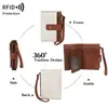 Nueva cartera de mujer RFID anti-escaneo transfronteriza, billetera corta multifuncional con 70% de descuento, monedero vintage de gran capacidad