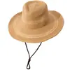 Sombrero de Paja Estilo Étnico Vaquero Occidental para Mujer, Sombrero de Sol para Senderismo al Aire Libre en Verano, Circunferencia de Cabeza Grande, Sombrero Jazz Retro
