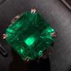 Anillo de Esmeralda Muzuo Colombiana Cultivo Elegante Moda Mínimo Aceite Sencillo Versátil Cuadrado de Princesa Diamante Anillo para Mujer