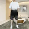 Atuendo de Verano de Moda para Hombre 2026 Nuevo Estilo de Verano para Adolescentes, Ropa Deportiva Fresca de Secado Rápido con Manga Corta, Marca de Moda Popular de Celebridades de Internet