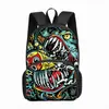 Mochila Nueva para Estudiantes Temu Amazon 16 pulgadas Monstruo de Dibujos Animados Estilo Graffiti Impresión Gran Capacidad Reducción de Peso Fabricante