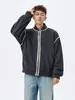Nasa sobre Chaqueta de Béisbol Negra para Hombres y Mujeres Otoño 2025 Nueva Holgada Estilo Pequeño Aroma Top de Gama Alta