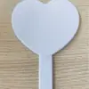 Espejo con Logo Personalizado Espejo de Maquillaje Forma de Corazón Espejo de Mano con Mango Serigrafía Impresión Digital UV Fábrica