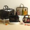 Bolsa de cosméticos transparente de PVC personalizada engrosada de alta calidad pequeña portátil de gran capacidad bolsa de lavado bolsa de almacenamiento de viaje ins