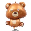 Novo Balão de Filme de Alumínio em Formato de Animal de Desenho Animado Tigre Girafa Crianças Bebê Selva Layout de Festa de Aniversário