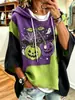 Sudadera con Capucha de Manga Tres Cuartos para Mujer 2026 con Estampado Digital 3D de Calabaza de Halloween Sudadera para Mujer