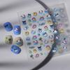 Feb pegatina de uñas de garra de gato linda relieve adhesivo 5d nueva pegatina de uñas de gelatina linda joyería de uñas lote
