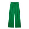 Novedad Primavera y Verano 2023 Ropa de Mujer Estilo Europeo y Americano Color Sólido Casual Cintura Elástica Lino Cintura Elástica Pantalones de Pierna Ancha Color Sólido