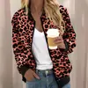 Otoño 2025 Nuevo Estación Independiente de Amazon Transfronterizo Temu Europeo y Americano Estampado de Leopardo Cuello Alto Cremallera Cárdigan Chaqueta