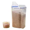 Balde de Arroz Zecheng com Alça de Medidor 2kg Transparente à Prova de Mariposas e Umidade Tanque de Armazenamento de Cozinha Tanque de Grãos Balde de Grãos Mistos