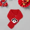 Gato Año Nuevo Accesorios para Mascotas Bufanda Danza del León Roja Hilo Caliente Tejido Bufanda para Perro Calentador de Cuello Festivo para Perro