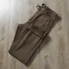Pantalones Otoño e Invierno Textura de Sarga Cómodos Versátiles de Negocios Rectos Holgados Caqui Pantalones Casuales para Hombre