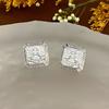 Pendientes geométricos ovalados con gotas de aceite y aguja de plata, estilo retro francés, de lujo, con forma de gota, de alta gama, antiguos.
