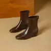 Botas de moda para mujer 2026 otoño e invierno nuevo diseño de nicho botines punta cuadrada retro cómodas adelgazantes botas de montar