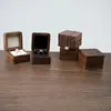 Caja de Anillo de Madera Creativa Lujo Ligero Retro Volteable Magnética Caja de Joyería de Madera Accesorios para Pendientes Caja de Almacenamiento de Madera Maciza
