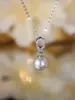 Collar de Perla Blanca Diamante Suave Europeo y Americano para Mujer Plata de Ley S925 Cadena para Clavícula de Otoño e Invierno Collar Francés de Alta Gama